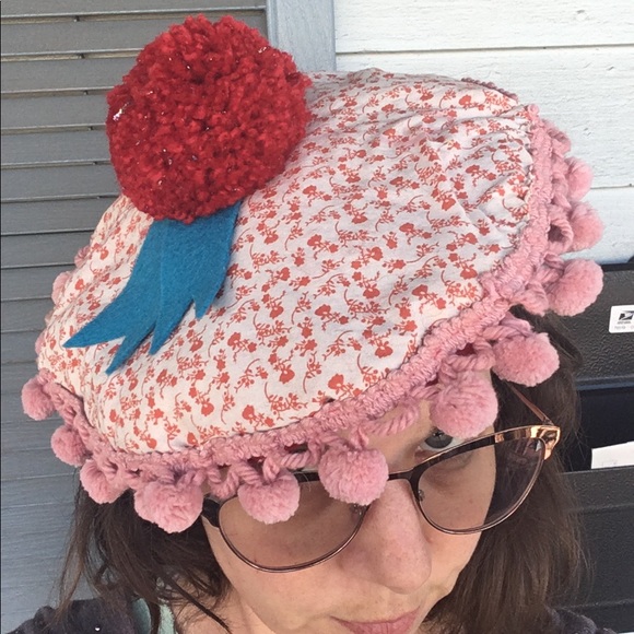 Handmade “Strawberry Cheesecake” costume felt tam - Picture 4 of 4